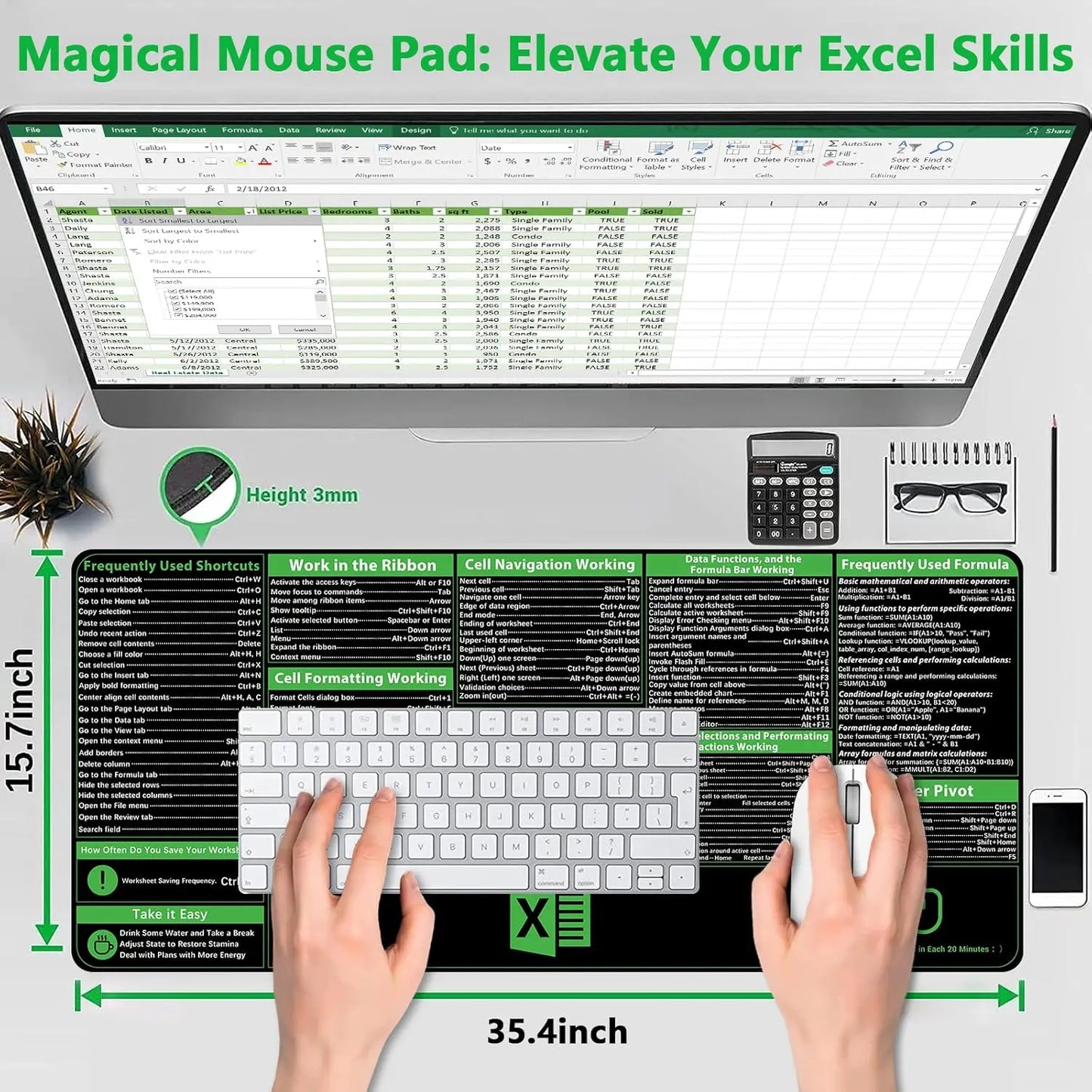 Excel Shortcuts Mousepad